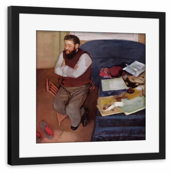 Poster mit Rahmen schwarz "Porträt von Diego Martelli" artboxONE - Menschen,Für Mama,Für Papa,Männer