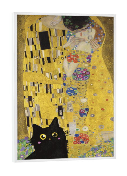 Poster mit weißem Rahmen "Kiss Of The Cat" artboxONE - Tiere,Menschen