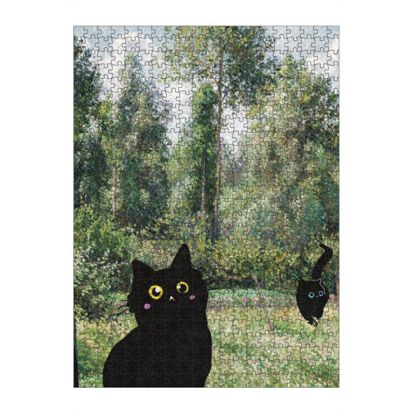 Puzzle Ravensburger "Black Cats in the green garden" artboxONE - Natur,Tiere