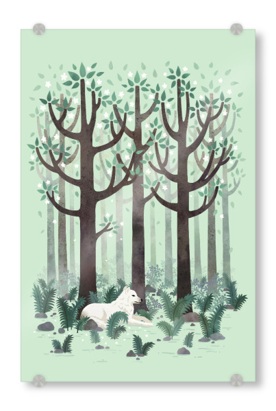 Acrylglasbild "Weißer Wolf im Wald" artboxONE - Natur,Tiere