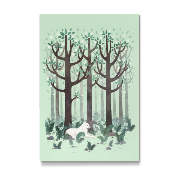 Galerie-Print "Weißer Wolf im Wald" 30x20 cm artboxONE