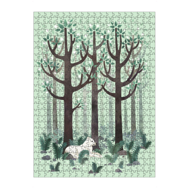 Puzzle Ravensburger "Weißer Wolf im Wald" artboxONE - Natur,Tiere