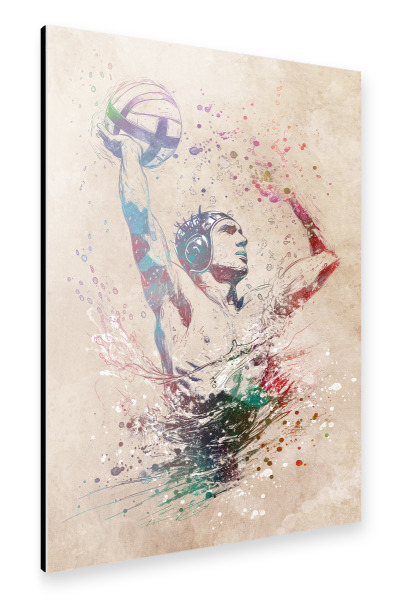 Alu-Dibond "Wasserball-Sportkunst F" 30x20 cm artboxONE