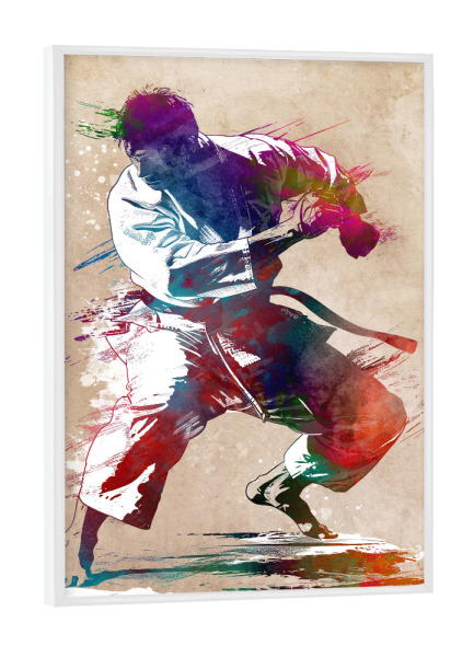 Poster mit weißem Rahmen "Judo-Sportkunst A" artboxONE - Sport,Sport / Motivation - Judo,Judoka,Sport,Kampf,Kämpfer,Olympische spiele