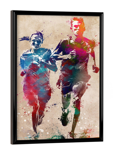 Poster mit schwarzem Rahmen "Laufsportkunst G" artboxONE - Sport,Sport / Motivation - Läufer,Läufer,Laufen,Olympische spiele,Sport,Sport