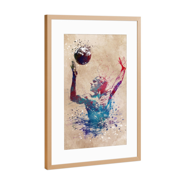 Poster mit Rahmen Kupfer "Wasserball-Sportkunst E" artboxONE - Sport,Sport / Sommerspiele - Wasserball,Wasserball,Ball,Sport,Olympische spiele
