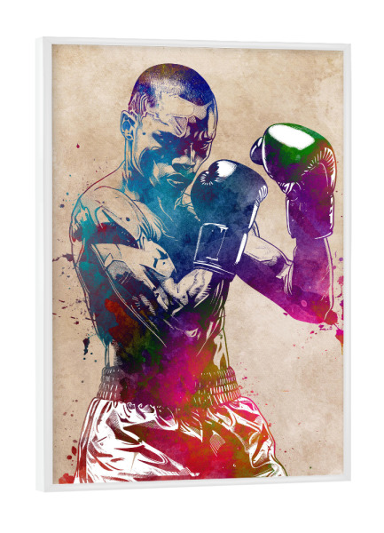 Poster mit weißem Rahmen "Boxsport Kunst G" artboxONE - Sport,Sport / Motivation - Boxen,Boxer,Boxen,Sport,Sport,Olympische spiele,Kämpfer