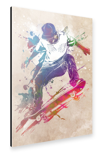 Alu-Dibond "Skateboarder Sportkunst E" 30x20 cm artboxONE