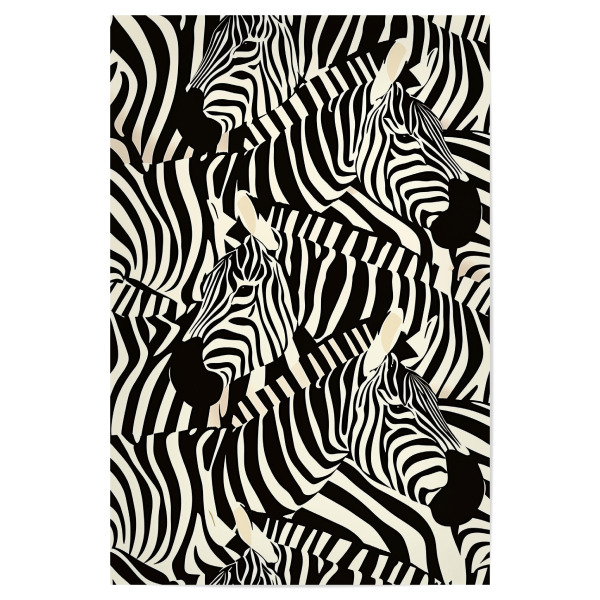 Poster 30x20 cm "Serengeti Zebra-Muster" artboxONE - Tiere,Abstrakt,Schwarzweiß,Reise / Afrika