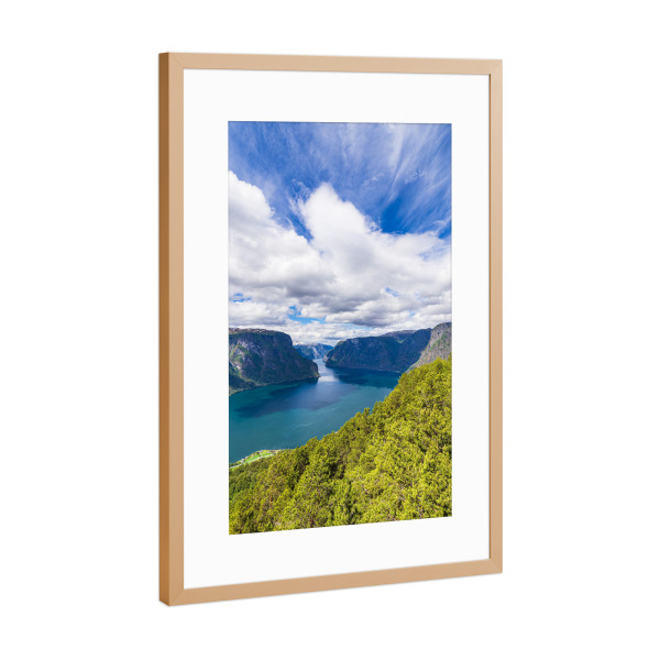 Poster mit Rahmen Kupfer "Landschaft am Aurlandsfjord" artboxONE - Natur,Reise,Reise / Strand und Meer,Reise / Länder