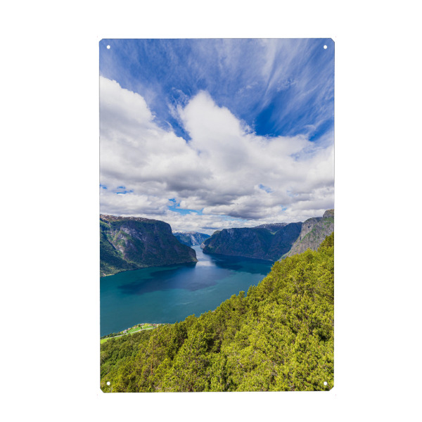 Metall Poster "Landschaft am Aurlandsfjord" artboxONE - Natur,Reise,Reise / Strand und Meer,Reise / Länder