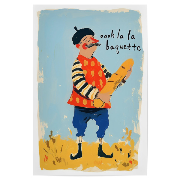 Poster "Typisch Baguette" artboxONE - Typografie,Menschen,Städte / Paris