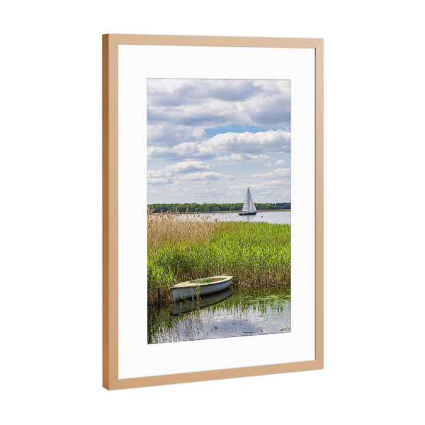 Poster mit Rahmen Kupfer "Fischerboot und Segelboot" artboxONE - Natur,Reise