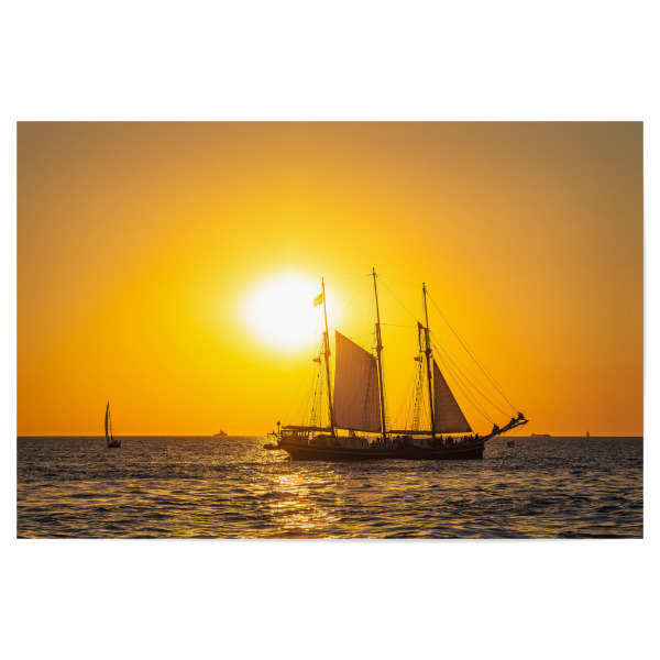 Poster "Segelschiff mit Sonne" artboxONE - Natur,Reise,Reise / Strand und Meer