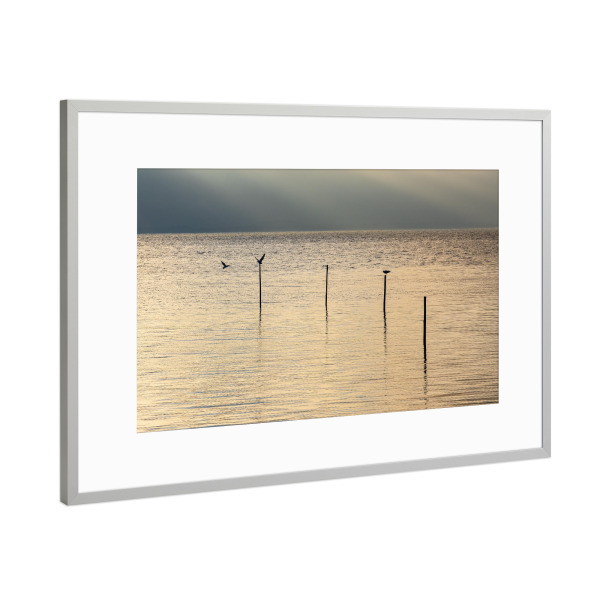 Poster mit Rahmen Silber "Abends am Achterwasser" artboxONE - Natur,Reise