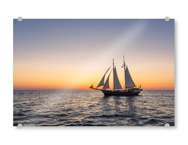 Acrylglasbild "Windjammer alleine auf der Ostsee" artboxONE - Natur,Reise,Reise / Strand und Meer