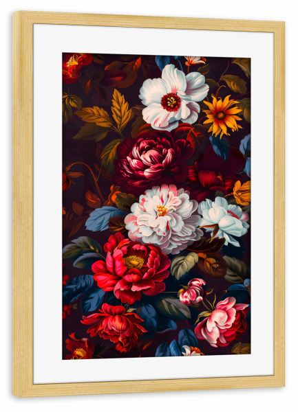 Poster mit Rahmen kiefer "Blumengarten B (matart)" artboxONE - Natur,Floral - Blumen,Garten,Natur,Modern,Kunst