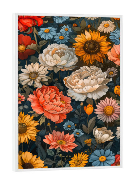 Poster mit weißem Rahmen "Blumengarten A (matart)" artboxONE - Natur,Floral - Blumen,Garten,Natur,Modern,Kunst