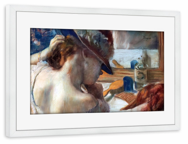 Poster mit Rahmen weiß "Vor dem Spiegel" artboxONE - Menschen,Liebe,Für Mama,Für Papa