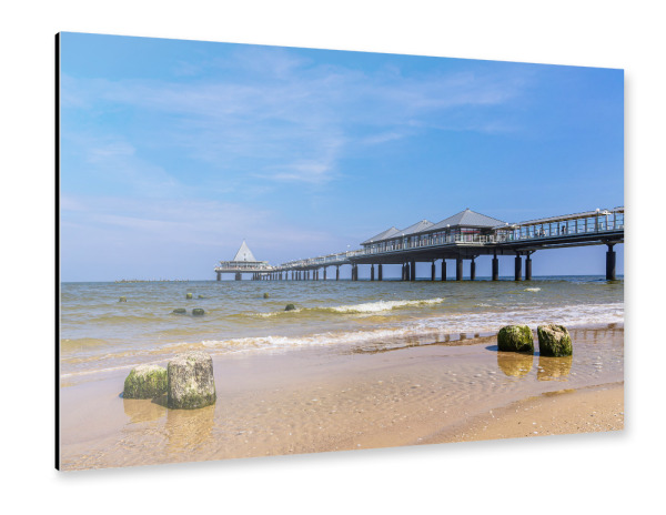 Alu-Dibond "Seebrücke, Wellen und Buhne" 30x20 cm artboxONE