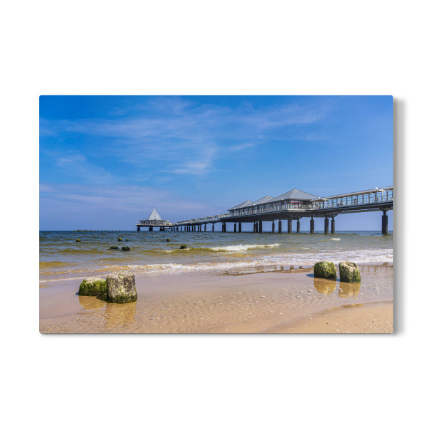 Galerie-Print "Seebrücke, Wellen und Buhne" 30x20 cm artboxONE