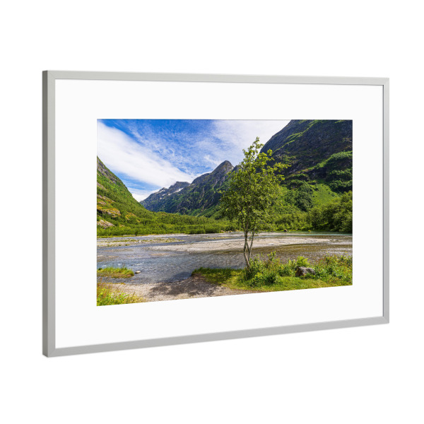 Poster mit Rahmen Silber "Landschaft nahe Fjærland" artboxONE - Natur,Reise,Reise / Länder