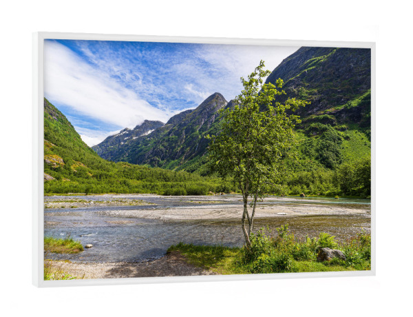 Poster mit weißem Rahmen "Landschaft nahe Fjærland" artboxONE - Natur,Reise,Reise / Länder