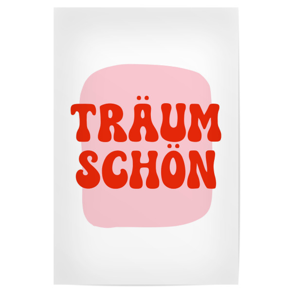 Poster "Träum schön rosarot" artboxONE - Typografie,Für Kinder