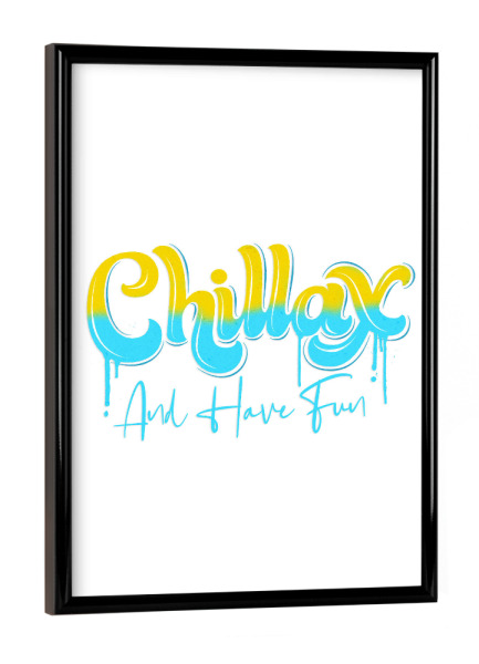 Poster mit schwarzem Rahmen "Chill Vibes" artboxONE - Typografie,Reise / Strand und Meer,Lustig