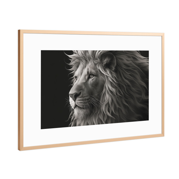 Poster mit Rahmen Kupfer "König der Löwen Portrait" artboxONE - Natur,Tiere,Reise / Afrika