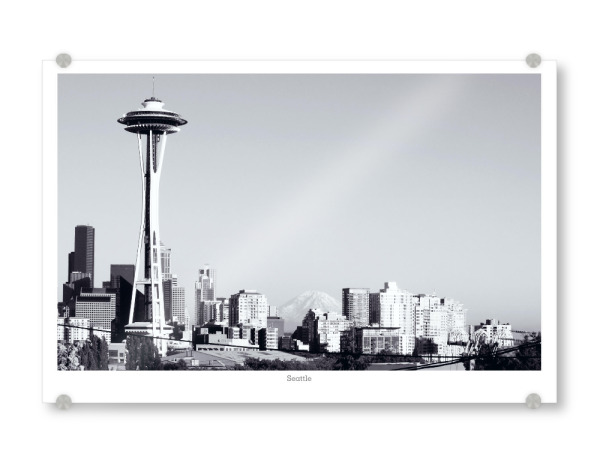 Acrylglasbild "Die Skyline von Seattle" artboxONE - Städte,Reise,Schwarzweiß,Architektur,Reise / Länder