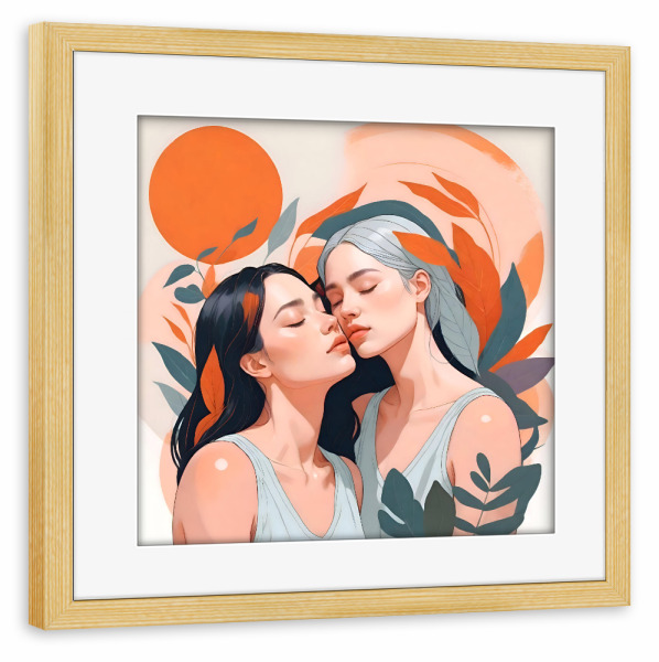 Poster mit Rahmen kiefer "Nähe" artboxONE - Floral,Menschen