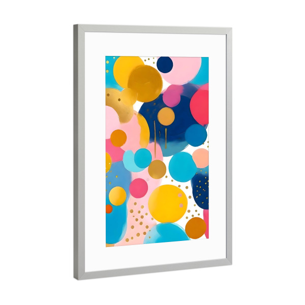 Poster mit Rahmen Silber "Gute Tage" artboxONE - Abstrakt