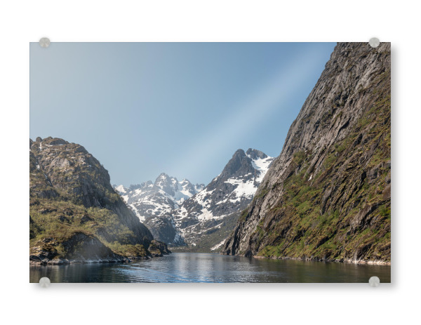 Acrylglasbild "Trollfjord" artboxONE - Natur,Reise - Fjord,Norwegen,Lofoten,Skandinavien,Norwegische küste,Berge,Schnee