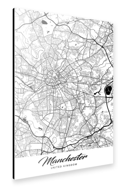 Alu-Dibond "Manchester City Map" 30x20 cm artboxONE