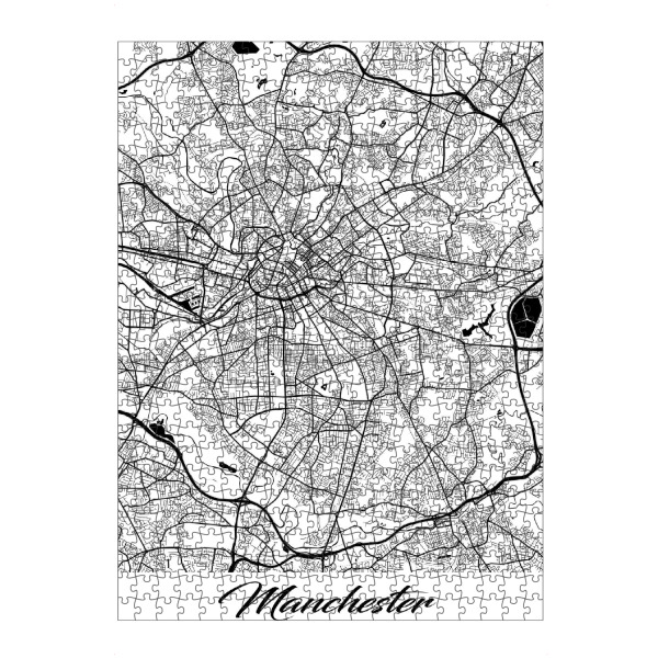 artboxONE Puzzle "Manchester City Map" artboxONE - Schwarzweiß,Städte / Weitere,Kartografie