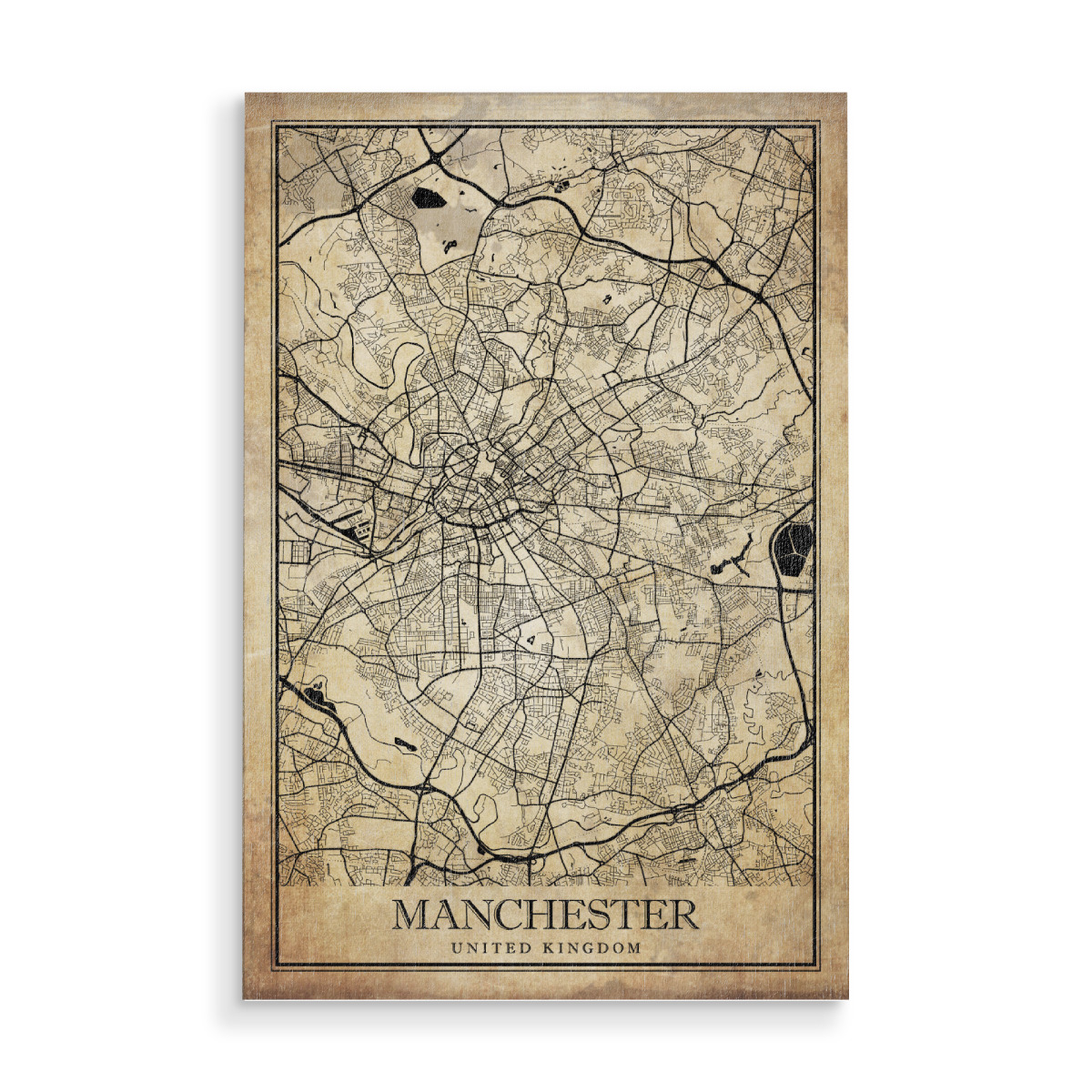 Manchester Vintage City als Holzbild bei artboxONE kaufen