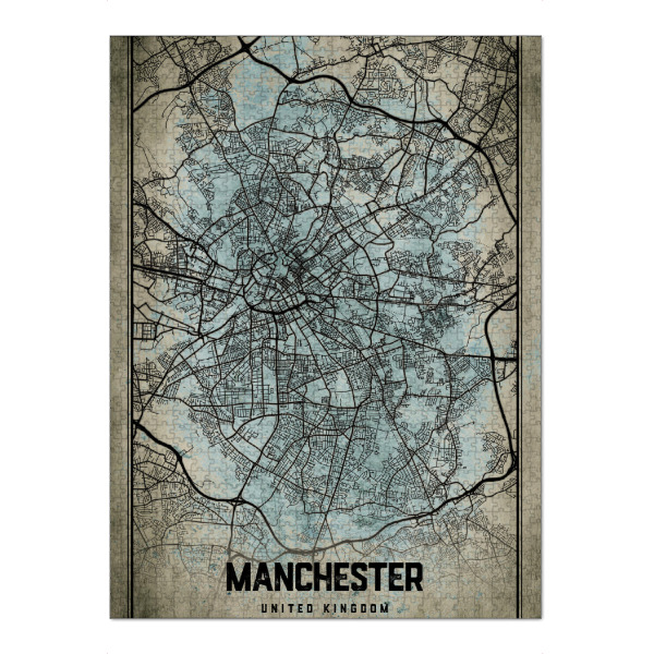 Puzzle Ravensburger "Manchester Retro City" artboxONE - Städte / Weitere,Kartografie