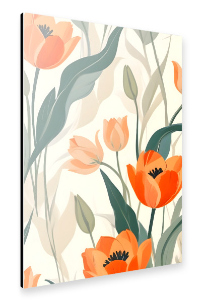 Alu-Dibond "Orangefarbene Tulpen" 30x20 cm artboxONE