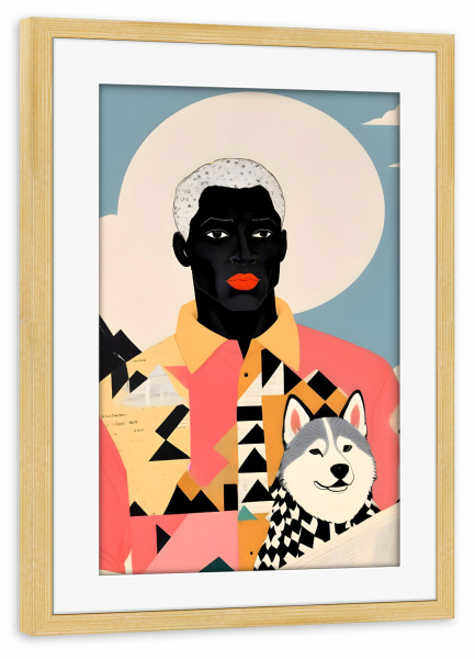 Poster mit Rahmen kiefer "Winterbegleiter" artboxONE - Tiere