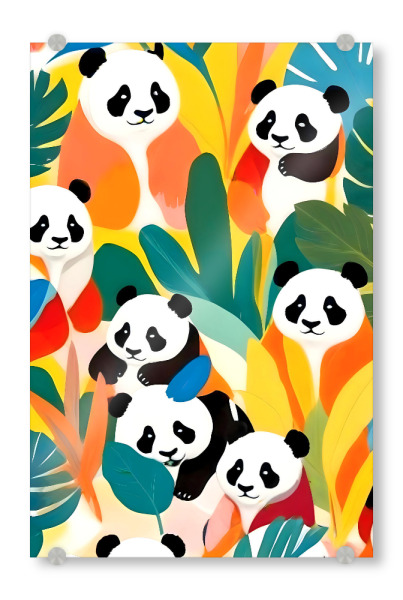 Acrylglasbild "Pandas & Tropen" artboxONE - Tiere