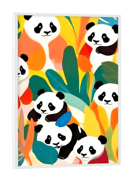 Poster mit weißem Rahmen "Pandas & Tropen" artboxONE - Tiere