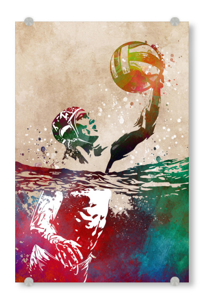 Acrylglasbild "Wasserball-Sportkunst G" artboxONE - Sport,Sport / Motivation - Wasserball,Wasser,Sport,Schwimmen,Spiel