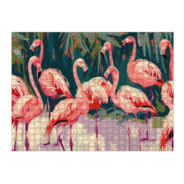 artboxONE Puzzle "Lebendiger rosa Flamingo" artboxONE - Natur,Tiere - Pink,Flamingo,Tiere,Tropisch,Strand,Meer,Natur - Bild pink