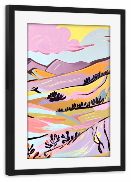 Poster mit Rahmen schwarz "Köstliche Landschaft" artboxONE - Abstrakt