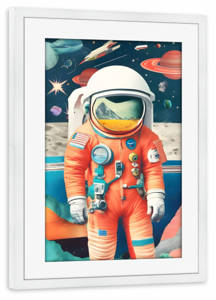 Poster mit Rahmen weiß "Das Outsider-Syndrom" artboxONE - Menschen,Galaxy