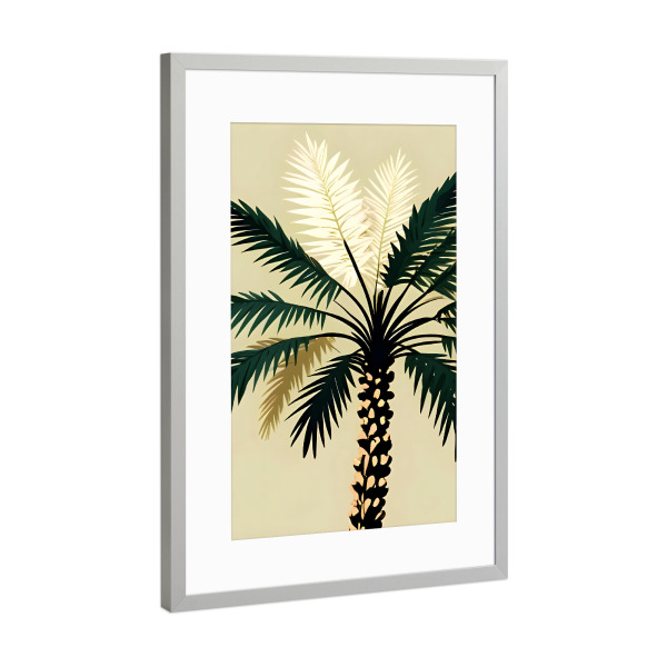 Poster mit Rahmen Silber "Palmacious" artboxONE - Floral