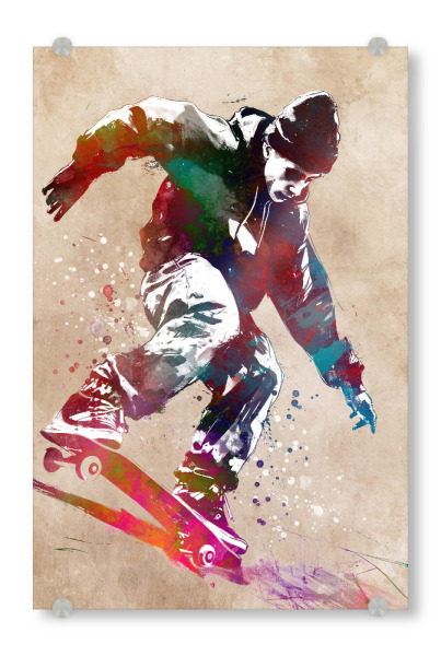 Acrylglasbild "Skateboarder Sportkunst F" artboxONE - Sport,Sport / Motivation - Skaten,Skateboarden,Skateboarden,Skateboarder,Sport,Olympische spiele