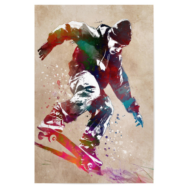 Poster 30x20 cm "Skateboarder Sportkunst F" artboxONE - Sport,Sport / Motivation