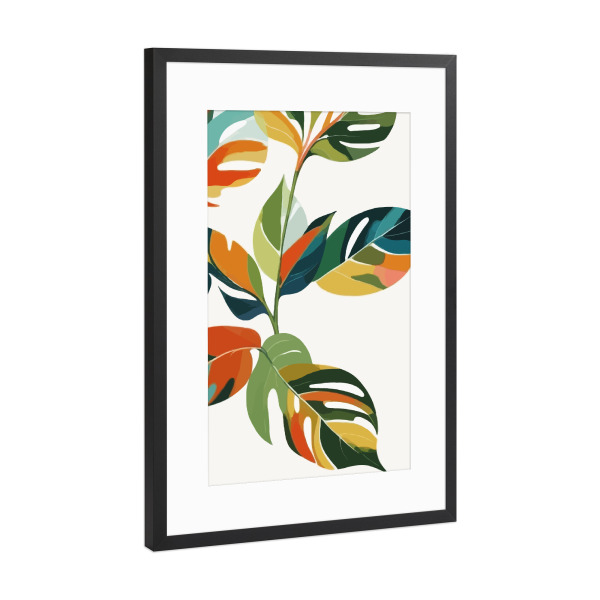Poster mit Rahmen Schwarz (Metallic) "Botanisches Fest der Farbe" artboxONE - Natur